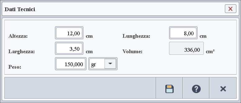Form Dati Tecnici
