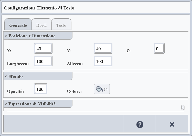 La Finestra di COnfigurazione