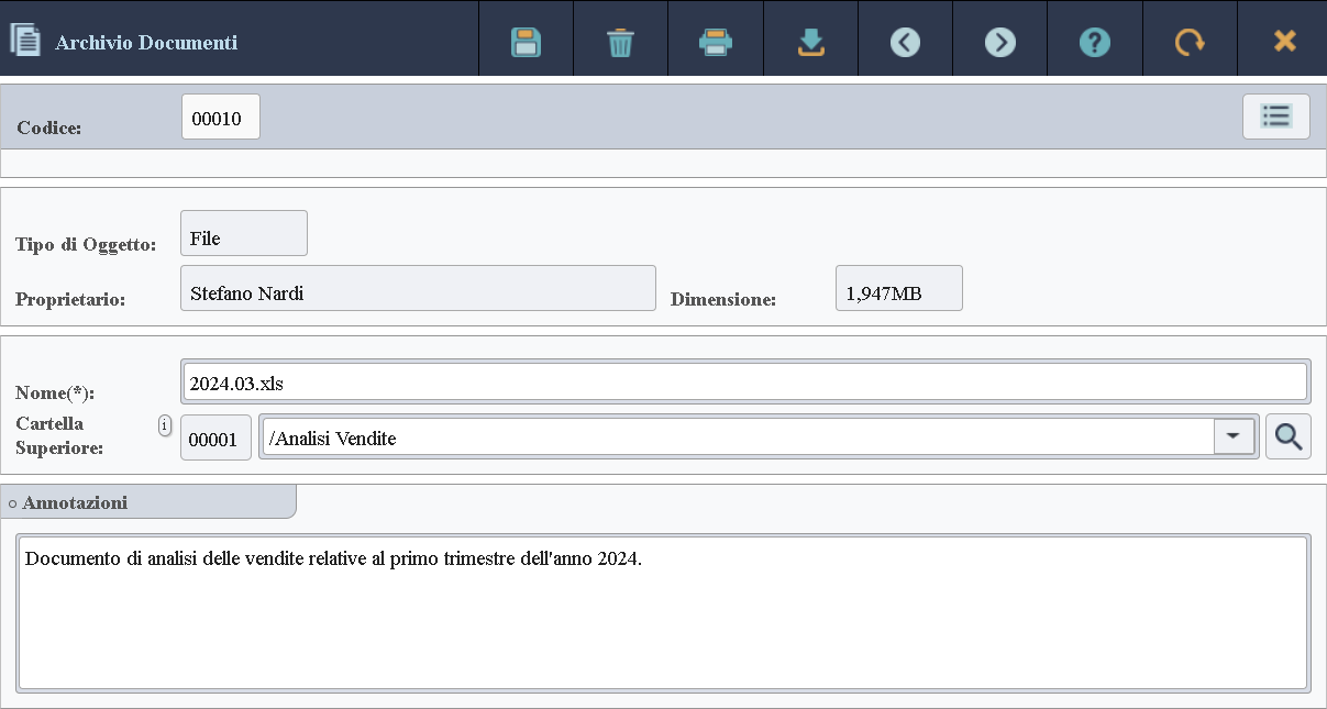 Dettaglio File