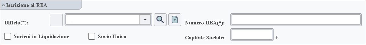 Dati Iscrizione al REA