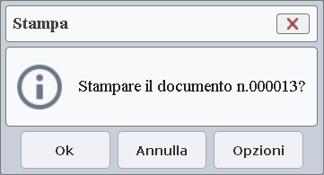 Immagine del messaggio di conferma che consente all'utente di stampare il documento selezionato.