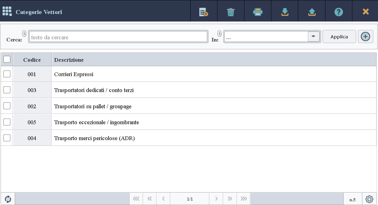 Immagine della scheda delle categorie vettori.