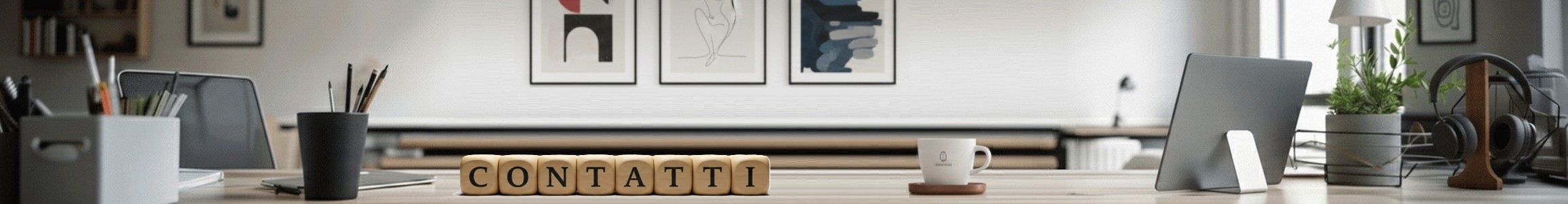 Scrivania ufficio con quaderni, un pc e altri strumenti per il lavoro quotidiano.